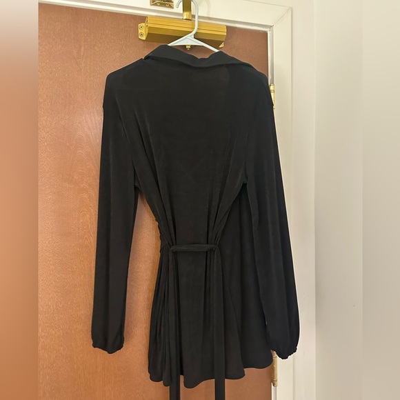 Princess Polly Party Time Mini Dress black long sleeve tie wrap dress - Picture 3 of 6